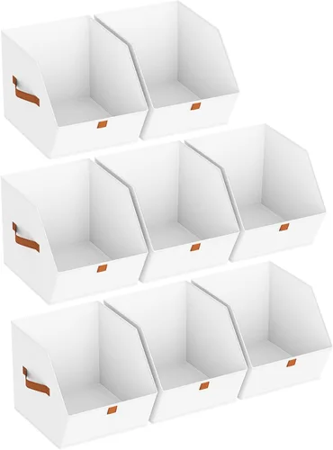 Miniatura 22 de Homsorout Cubos grandes de almacenamiento para armario, con doble asa para ropa, toallas, juguetes, organizadores de estantes para dormitorio