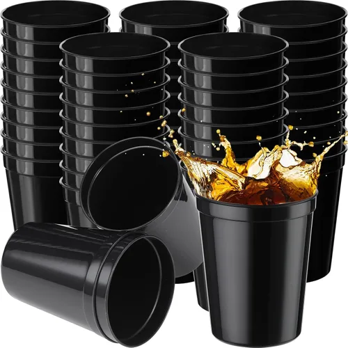 Yungyan Paquete de 12 Vasos de Estadio de 16oz Vasos de Plástico Reutilizables Vasos en Blanco para Bebidas para Fiestas, Eventos, Proyectos de