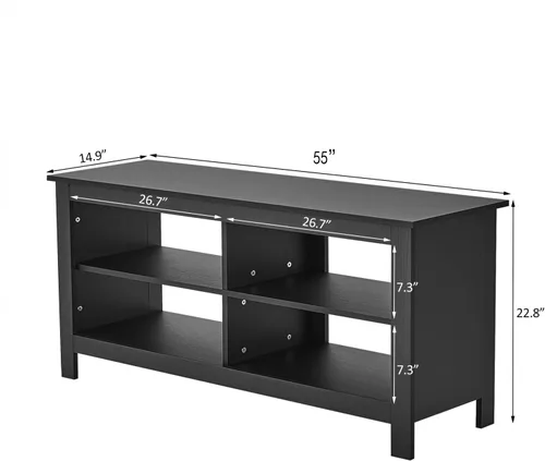 Miniatura 2 de Panana Moderno soporte de TV con 4 estantes abiertos, centro de entretenimiento de 55 pulgadas para televisores de hasta 65 pulgadas, consola de TV
