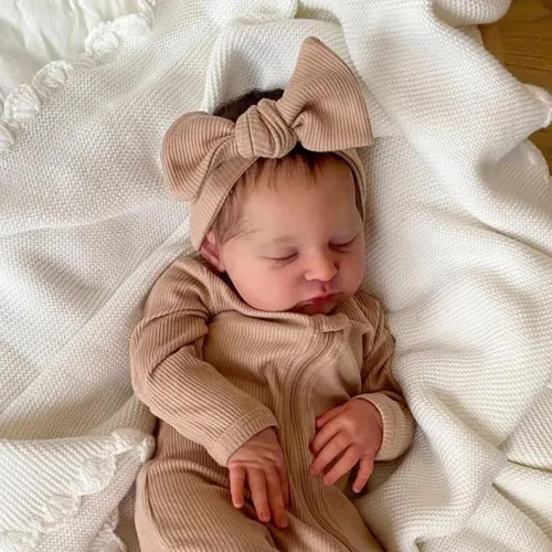 Miniatura 3 de Angelbaby Muñecas bebé reborn de 19 pulgadas, bebé recién nacida realista que duerme, muñeca Laura, bebé suave de silicona, sensación de bebé