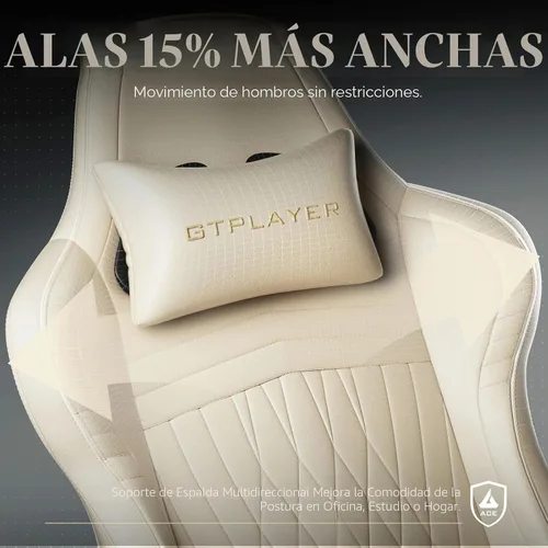 Miniatura 7 de GTPLAYER ACE-PRO Sillas de Juego con Música – Altavoces Integrados, Soporte de Aplicación y Control Bluetooth, Sillas de Juego para Computadora