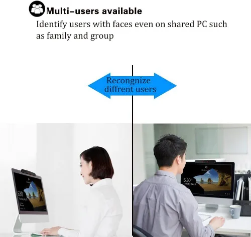 Miniatura 5 de Cámara USB IR de reconocimiento facial para Windows Hello, cámara web 1080P (nivel de entrada) con micrófonos duales para transmisión