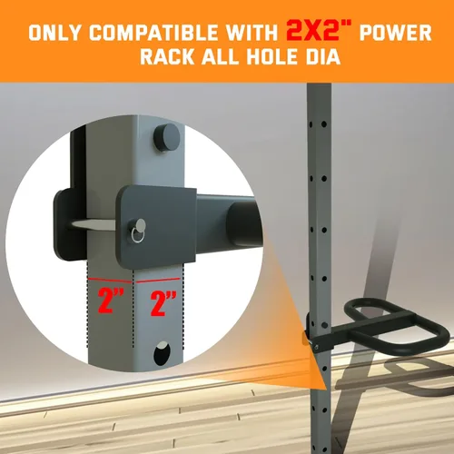 Miniatura 4 de Dip Bar Attachment for 2"x2" Squat Rack, Heavy Duty Power Rack Attachment with 5/8" or 1" Hole Para rack de alimentación de 2" x 2" con múltiples