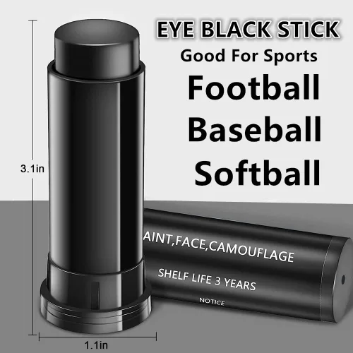 Miniatura 3 de Go Ho Palo negro para deportes, pintura facial negra fácil de colorear, fútbol negro ojo/béisbol/sóftbol/lacrosse, hipoalergénico, antirreflejos