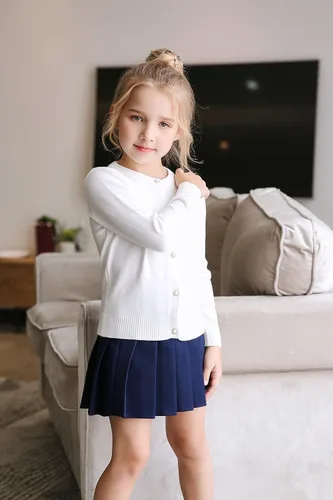 Miniatura 3 de SMILING PINKER cardigan de cuello redondo para niñas