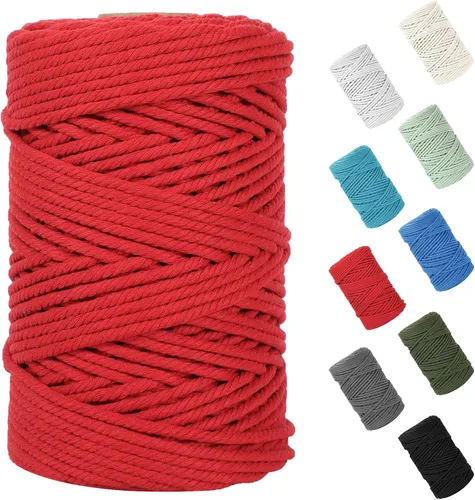 Miniatura 75 de Cordón de macramé de 0.079 in x 380 yardas (1140 pies), cuerda de algodón natural para colgar en la pared, ganchos de plantas, manualidades, Beige
