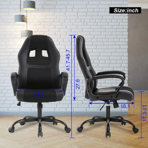 Miniatura 3 de BestOffice - Silla de oficina para escritorio de juegos, silla de juegos de carreras, con respaldo alto, para computadora, giratoria, silla