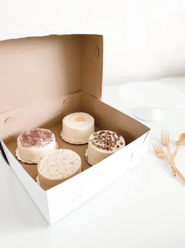 Miniatura 5 de Paquete de 100 cajas blancas de pastelería de 10 x 10 x 5 pulgadas, cartón kraft blanco para el hogar o venta al por menor, cartón de papel