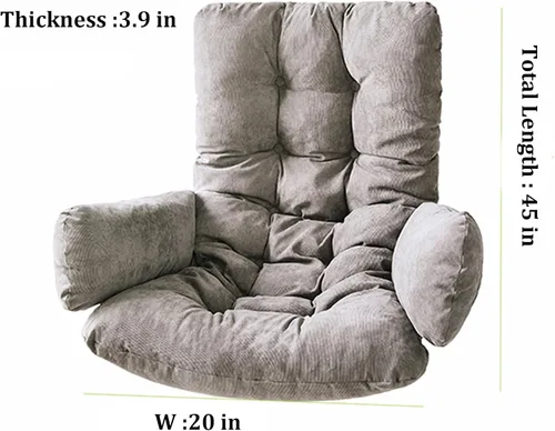 Miniatura 6 de Cojín de repuesto para silla de huevo, cojín de asiento de cesta colgante, cojín suave para colgar silla de huevo, cojines de respaldo de 45 x 20