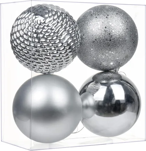 Miniatura 27 de Esferas de adorno de Navidad de 4.7 pulgadas, decoraciones de Navidad grandes, árbol de Navidad, inastillables, grandes, negras, con lazo