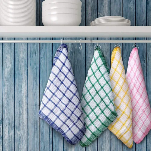 Miniatura 7 de Boao 12 paños de cocina de algodón, 4 colores, cuadrados, 12 x 12 pulgadas, absorbentes, reutilizables, lavables a máquina, suministros de cocina
