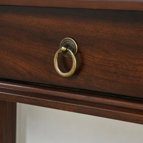 Miniatura 8 de Escritorio pequeño con 2 cajones de almacenamiento, escritorios de oficina en casa de 31.5 pulgadas, elegantes escritorios de madera con patas