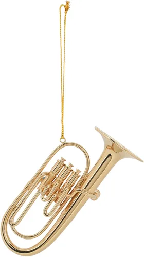 Broadway Gifts Co - Instrumento de tuba en tono dorado, adorno colgante de latón de 4 pulgadas