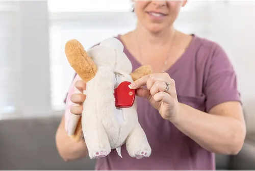 Miniatura 4 de Downtown Pet Supply Heartbeat - Juguete para cachorros con pulso, juguete cómodo de conejo de peluche para perros ansiosos con latido cardíaco