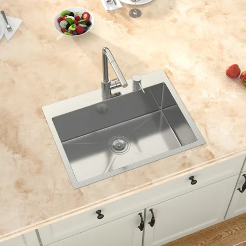 Miniatura 3 de Fregadero de cocina empotrable de 24 pulgadas - Fregadero de montaje superior 24x18 pulgadas, 9" de profundidad, fregaderos de acero inoxidable 304