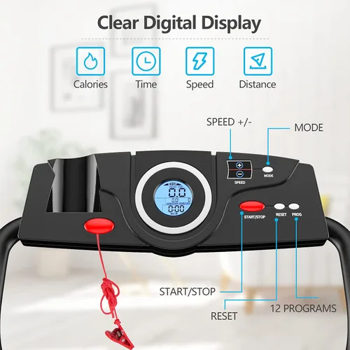 Miniatura 2 de GYMAX Caminadora plegable, máquina de correr de instalación gratuita de 3.0 HP con altavoz Bluetooth, monitor de pantalla táctil HD, control Negro