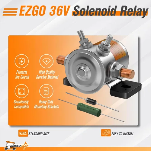Miniatura 2 de EZGO - Relé solenoide de 36 V con resistencia y diodo, se adapta a carritos eléctricos EZGO TXT y Marathon 1980-2010, solenoide de servicio continuo
