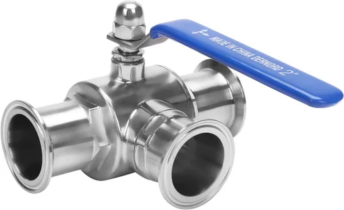 Miniatura 12 de DERNORD Válvula de bola sanitaria de tres abrazaderas de 1.5 pulgadas, válvula de bola de 3 vías T-Port de acero inoxidable 304, revestimiento
