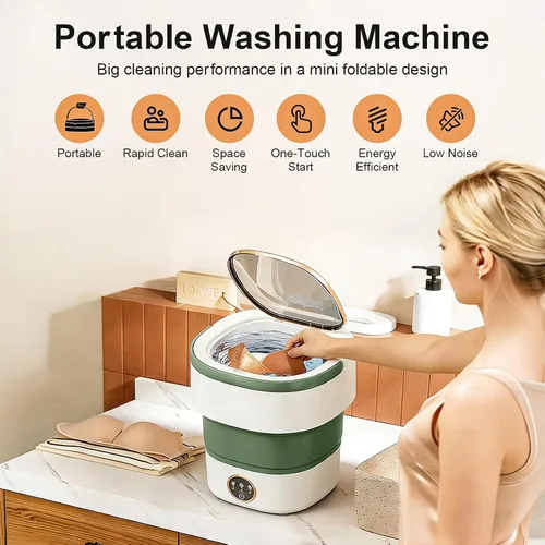 Miniatura 2 de Portable Washing Machine - 20L Mini Foldable Washer with Spin Basket, 3 Cleaning Modes & Deep Cleaning for Small Clothes, Collapsible Laundry for