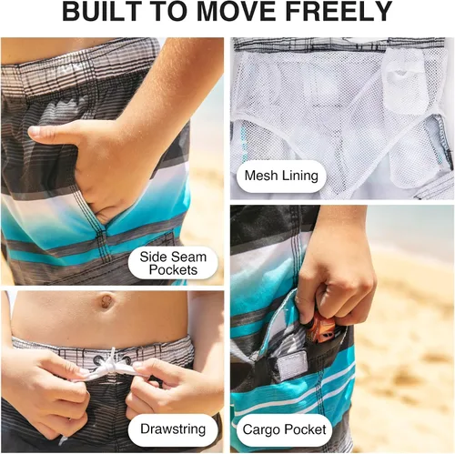 Miniatura 3 de Kanu Surf Traje de baño Echo Quick Dry UPF 50+ para niños