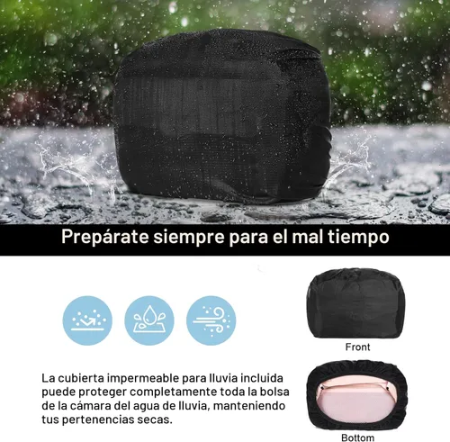 Miniatura 4 de MOSISO Bolsa de Hombro para Cámara Estuche Bolso Cruzado Bandolera, DSLR/SLR/Sin Espejo Compacto Acolchado Bolso de Mano para Fotografía con Rosa