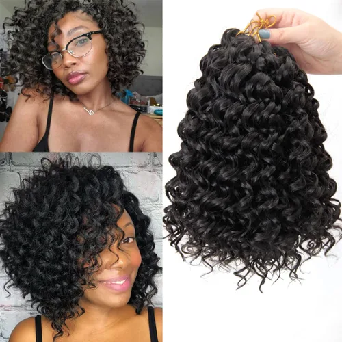 Miniatura 22 de GoGo Curl Crochet Hair 18 pulgadas onda de agua pelo sintético bohemio ganchillo trenzado jengibre onda profunda extensiones de cabello trenzado