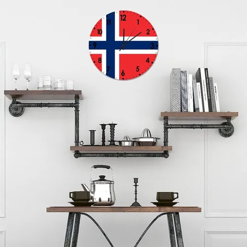 Miniatura 301 de Cheyan Reloj de pared con bandera de Canadá de 12 pulgadas, silencioso, sin tictac, de PVC, funciona con pilas, reloj redondo decorativo, regalo