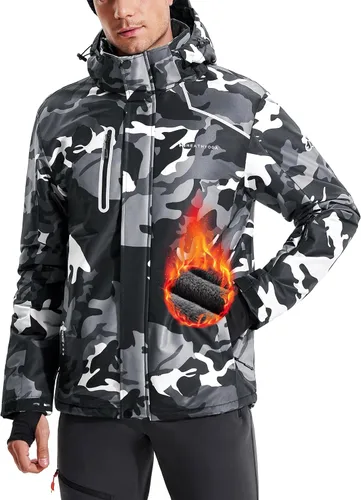 Heathyoga Chaqueta de esquí impermeable para hombre, chaqueta de snowboard para hombre, chaqueta de nieve, chaquetas de esquí, chaquetas de
