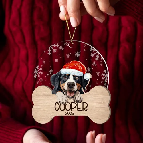 Miniatura 169 de Nazenti American Pit Bull Terrier Adorno de Navidad, adorno de perro fotográfico, adorno de perro personalizado, adornos de fotos de madera