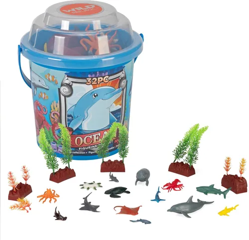 Miniatura 4 de Wild Republic Cubo de dinosaurio, juego de figuras de animales de dinosaurio, T Rex, triceratops, velociraptor, espinosaurio, estegosaurio y más