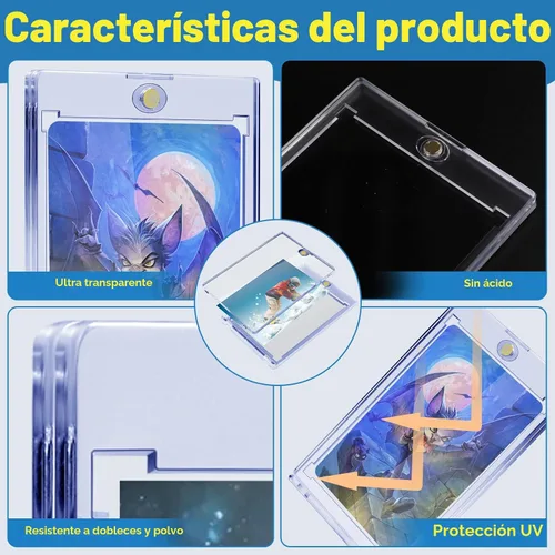 Miniatura 3 de 60 unidades de portatarjetas magnéticos, portatarjetas de un toque de 35 puntos, estuche de plástico duro con protección U-V para tarjetas