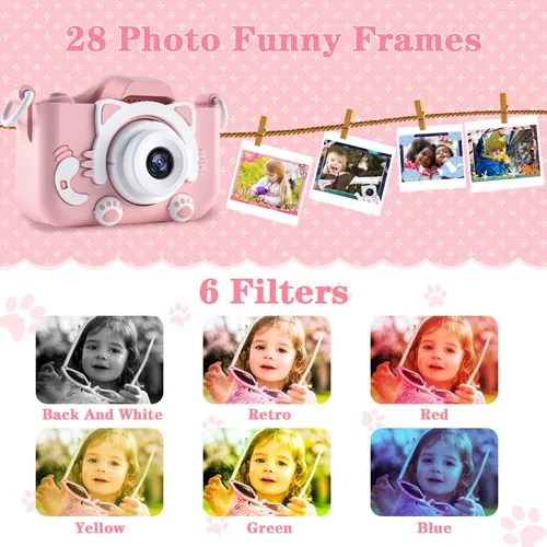 Miniatura 3 de CIMELR Juguetes de cámara para niños de 3, 4, 5, 6, 7, 8, 9, 10, 11, 12 años, cámara digital para niños pequeños con video, regalos de festival