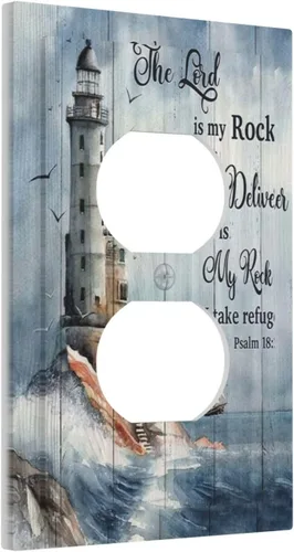 Miniatura 12 de Cubiertas Decorativas para Placas de Interruptor Diente de León Azul Rústico Citas Inspiradoras Casa de Campo Tablón de Madera Gris 1 Gang Cubierta