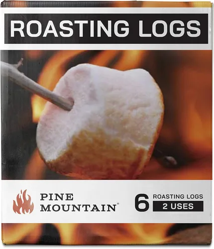 Miniatura 7 de Pine Mountain Troncos para Asar, leña de cocina para fogata, chimenea, hoguera, uso en interiores y exteriores, paquete de 6