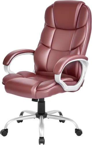 Miniatura 18 de FDW Silla de oficina para computadora, respaldo alto, ergonómica, ajustable, silla de escritorio giratoria de piel sintética ejecutiva con Negro