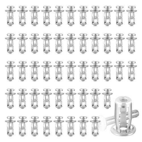 Miniatura 8 de 20 piezas M4 x 20 juego de anclajes para puerta hueca, anclajes de fijación para cavidades de metal para revestimiento de aluminio, tubo de acero