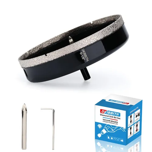 Miniatura 37 de DKIBBITH Juego de brocas de diamante de 5/8" con broca piloto - Paquete de 2 brocas de diamante de 5/8" con punta de diamante para agujeros