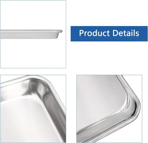 Miniatura 5 de HARDURA - Bandeja de aluminio para hornear de 18 pulgadas de largo x 13 pulgadas de ancho x 1 pulgadas de alto, 12 paquetes, para horno en panadería