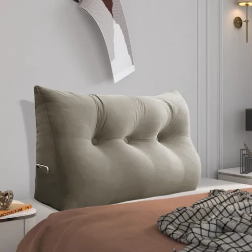 Miniatura 29 de Almohada de cabecero triangular - Almohada grande para cama de 3 en 1 como almohada de lectura en cuña, almohada grande para sofá o cama de día