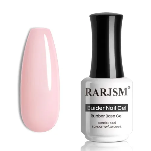 Miniatura 33 de RARJSM Esmalte de uñas de gel con base de goma de fibra de vidrio rosa y flor de cerezo desnudo, para reparar uñas rotas, fortalecedor, capa base