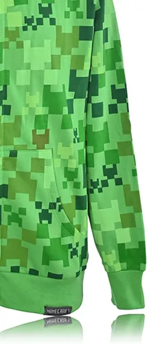 Miniatura 6 de Minecraft Sudadera con capucha para niños, diseño de cara de enredadera negra y verde, sudadera