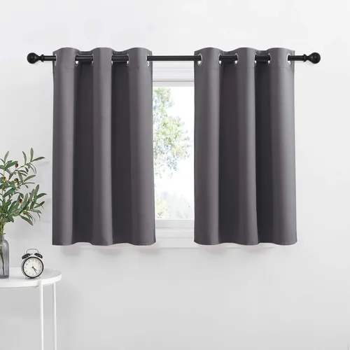 NICETOWN Cortinas opacas para cocina, con aislamiento térmico, con ojales, tratamiento de ventana, decoración del hogar para sótano/dormitorio (42