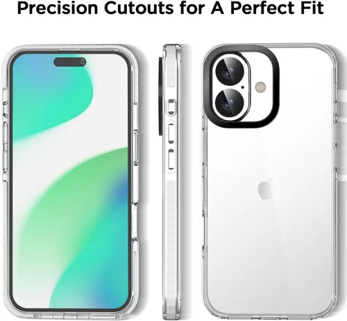 Miniatura 374 de AICase Funda protectora para iPhone 16 compatible con iPhone 16, delgada, ligera, transparente [no amarillenta] Diseño vibrante
