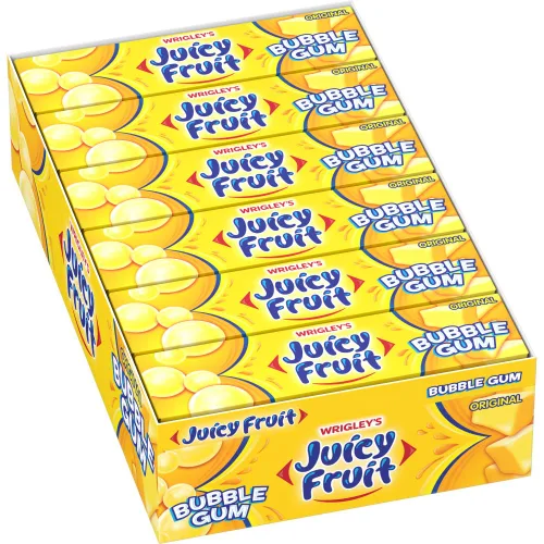 Juicy Fruit Gum Goma de mascar original de burbujas, 5 unidades (paquete de 18)