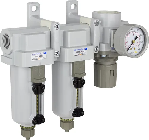 Miniatura 10 de PneumaticPlus SAU430-N06DG-MEP Sistema de secado de aire de tres etapas Filtro de aire de partículas, filtro coalescente, regulador de presión