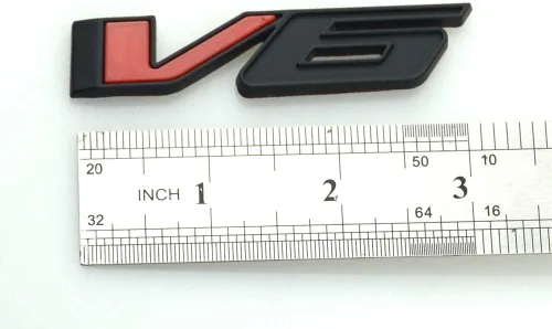 Miniatura 4 de 1 calcomanía de repuesto para placa de identificación de emblema V6 3D para Canyon Colorado 17-20 (rojo negro)