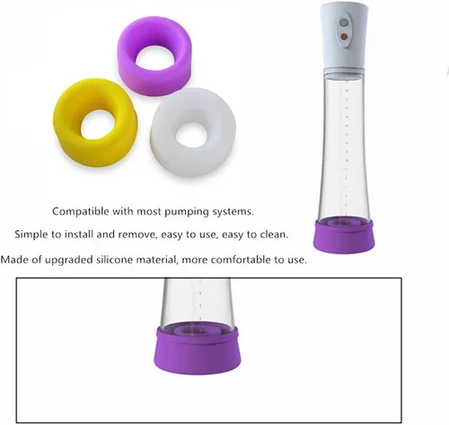 Miniatura 2 de 3 piezas de anillo de bomba de pene de silicona para hombre, accesorios extensores de pene, accesorios para extensor de erección de pene, repuesto