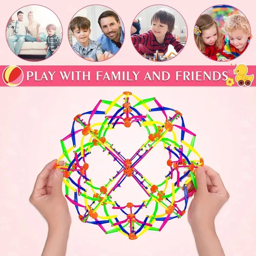 Miniatura 3 de 2 piezas de pelota inflable expandible de colores para respirar, pelota mágica expandible - juguetes antiestrés para aliviar la ansiedad - pelotas