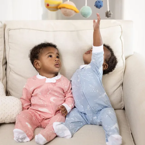Miniatura 120 de Burt's Bees Baby - Mameluco para bebés, pijama, 100% algodón orgánico, cierre frontal, pies cerrados antideslizantes