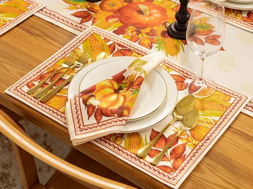 Miniatura 5 de YiHomer Colección de mesa de Acción de Gracias para decoración de cocina, comedor, fiestas, cosecha, fiesta de cosecha, juego de servilletas, 20 x